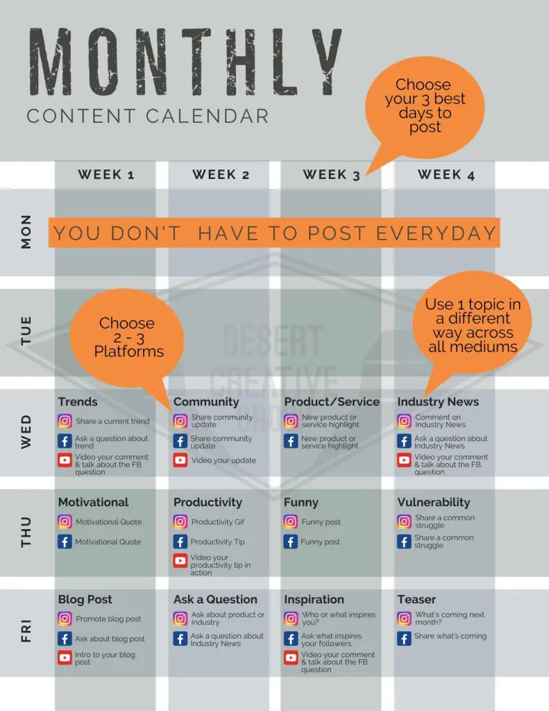 Content Calendar Example