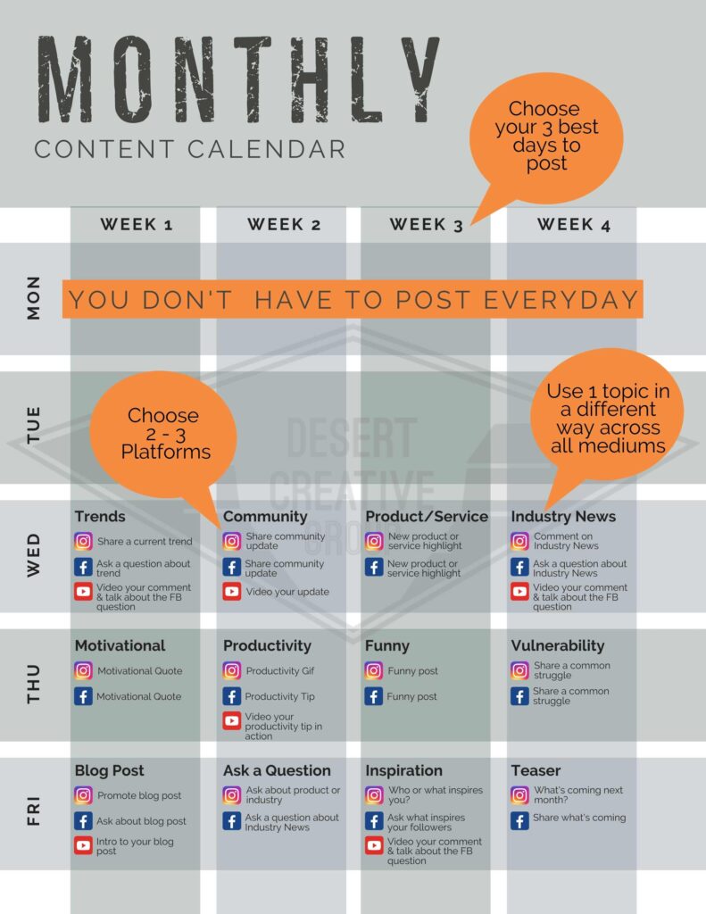 Content Calendar Example