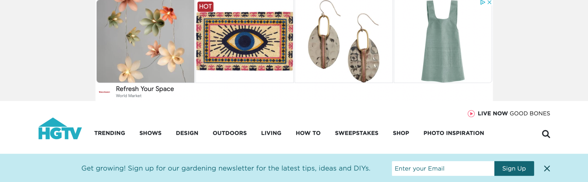 Example of a Display Ad on HGTV's Website